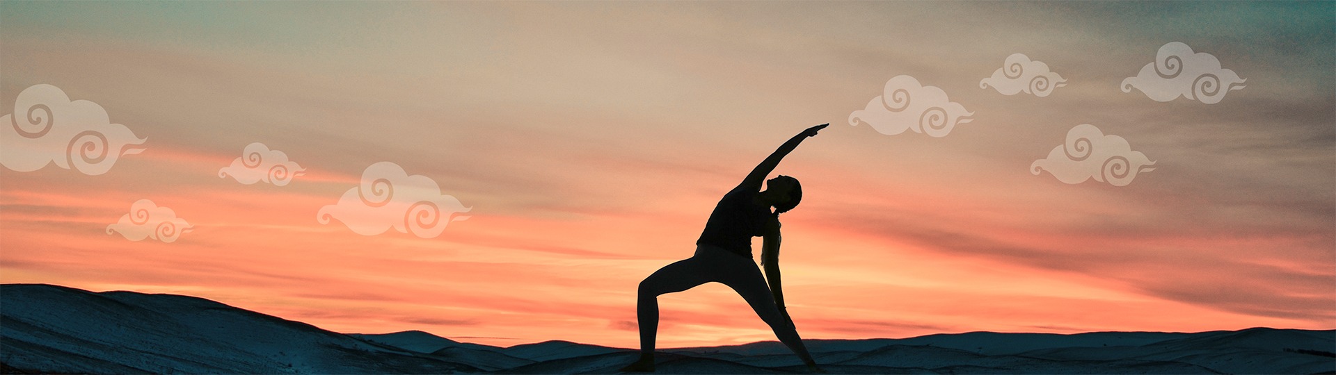 Yoga pose against a sunset